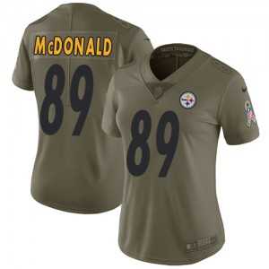 Womens Nike Pittsburgh Steelers #89 Vance McDonald Limited Olive 2017 Salute to Service NFL Jersey Dyin